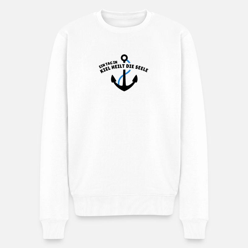 Kiel heilt die Seele - Männer Premium Bio Pullover - Weiß