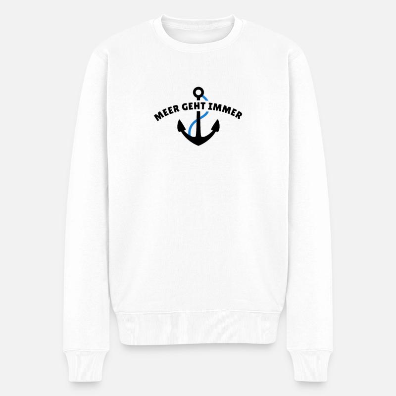 Meer geht immer - Männer Premium Bio Pullover - Weiß