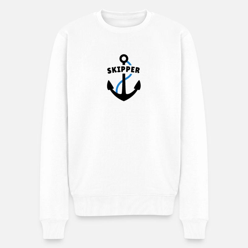 Skipper - Männer Premium Bio Pullover - Weiß