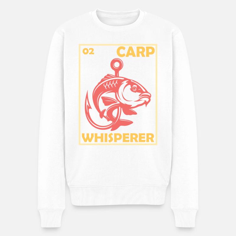 Carp Whisperer- Carp Whisperer - Pull Premium bio Homme - blanc