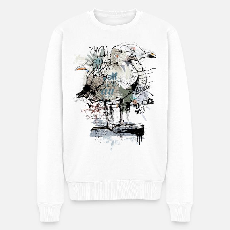 Seagull Baltic Sea - Männer Premium Bio Pullover - Weiß