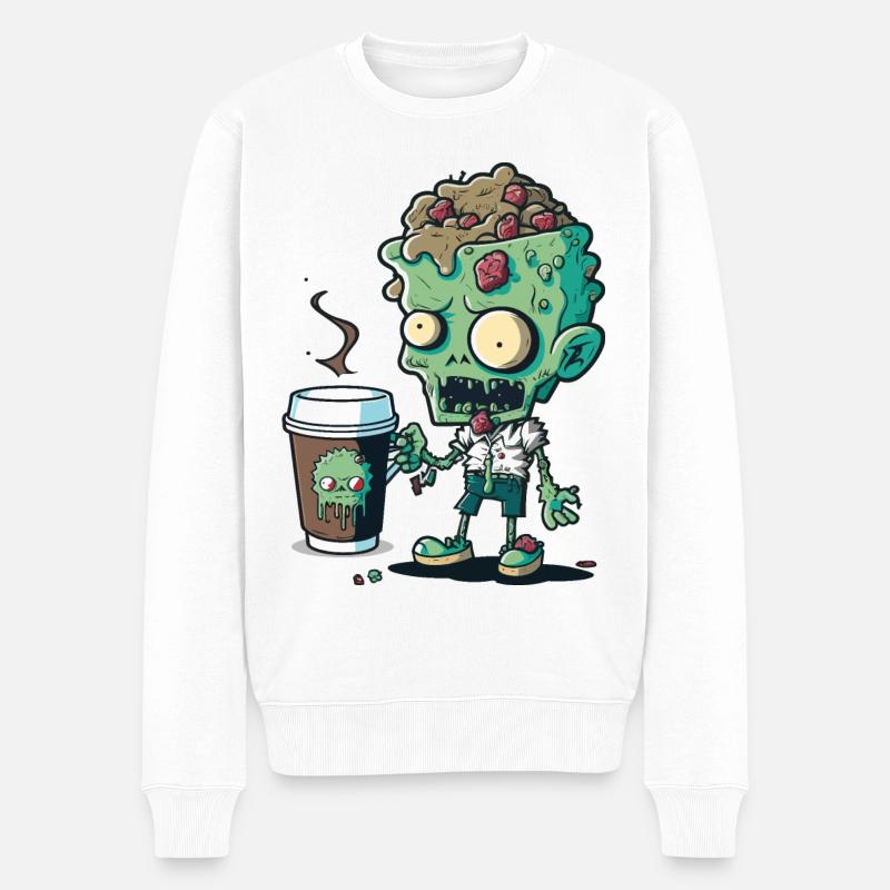 Les morts-vivants caféinés - Pull Premium bio Homme - blanc