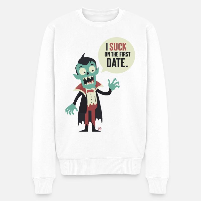 Little cheeky Vampire - Männer Premium Bio Pullover - Weiß