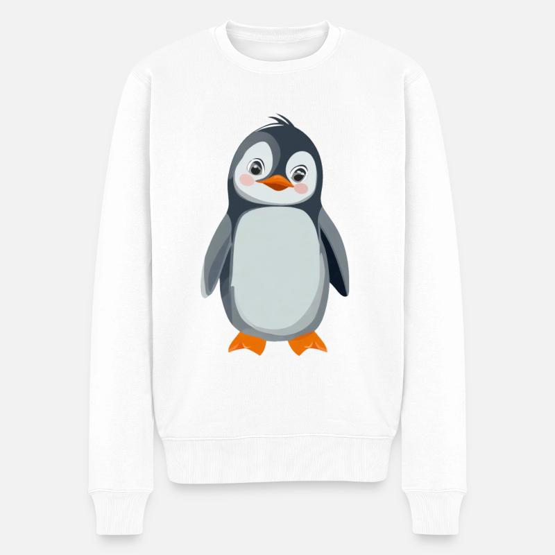 Pinguin - Männer Premium Bio Pullover - Weiß