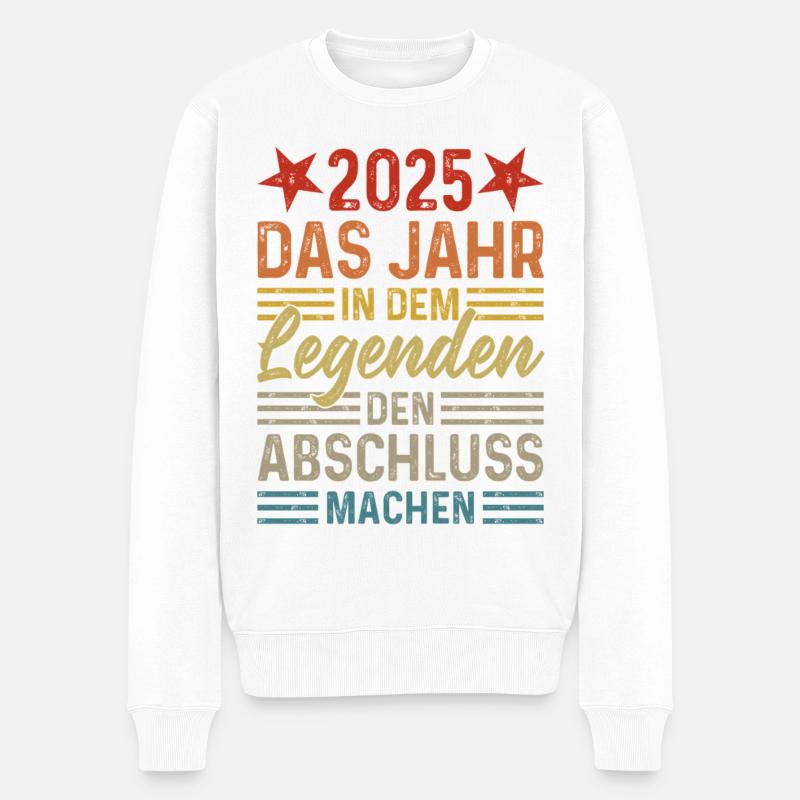 2025 Das Jahr in dem Legenden den Abschluss machen - Männer Premium Bio Pullover - Weiß