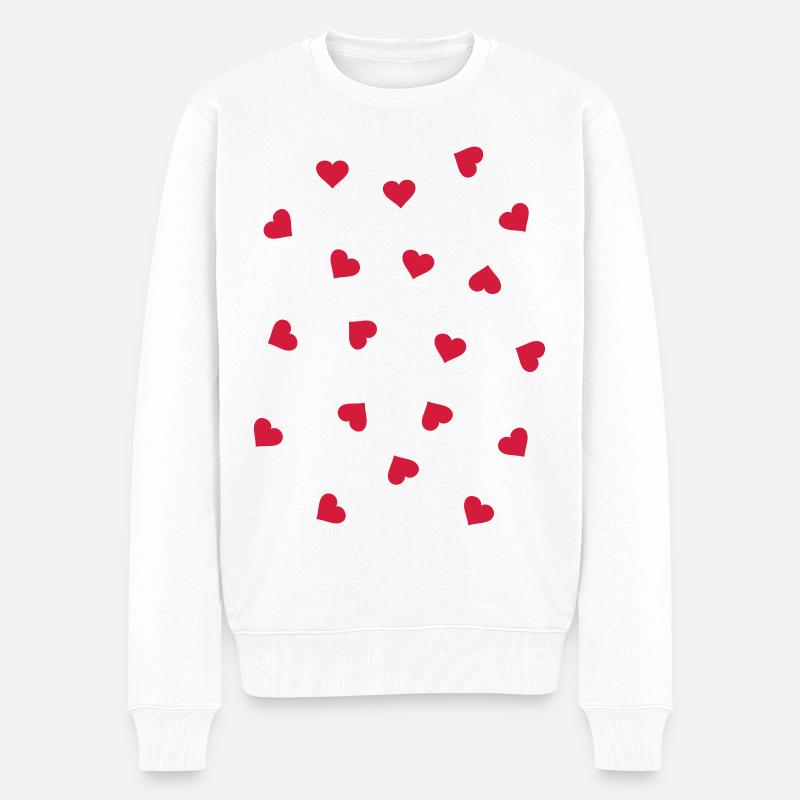 Beaucoup de coeur coeur - Pull Premium bio Homme - blanc
