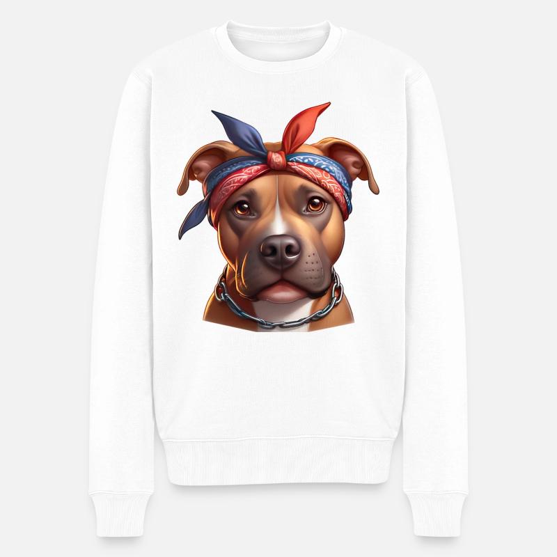 Pitbull Die Rap-Künstler - Männer Premium Bio Pullover - Weiß