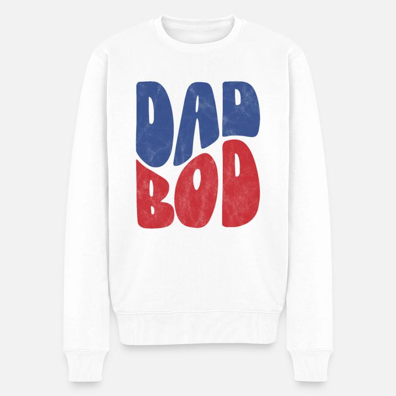 Papa Bod - Männer Premium Bio Pullover - Weiß