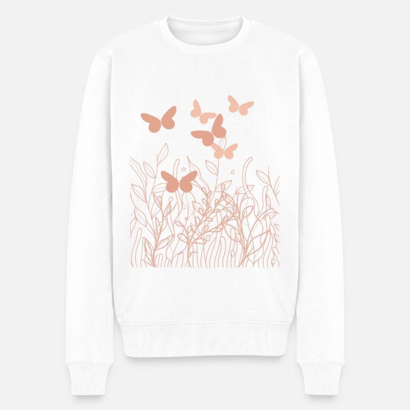 Sommerwiese - Männer Premium Bio Pullover - Weiß