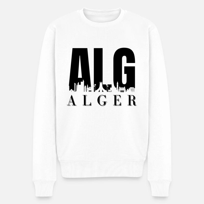 ALG ALGIER - Männer Premium Bio Pullover - Weiß