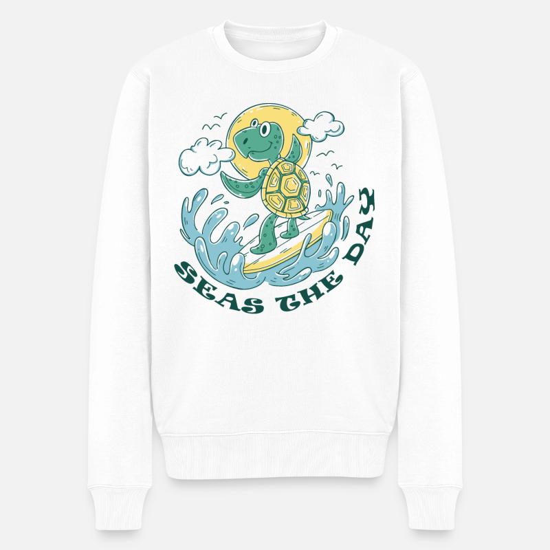 Surf - Mers le jour - Pull Premium bio Homme - blanc