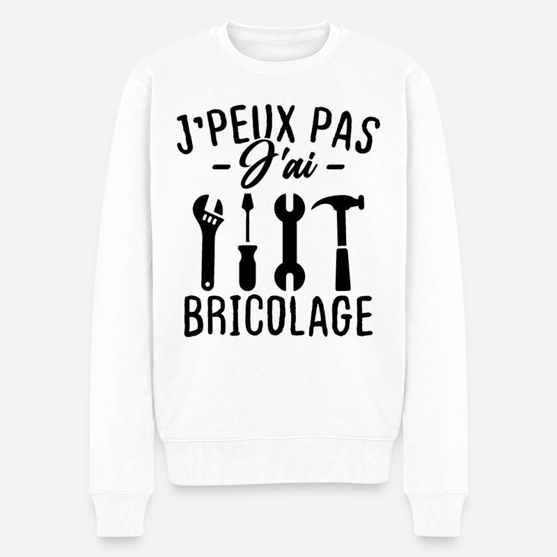 J'peux pas J'ai bricolage - Pull Premium bio Homme - blanc