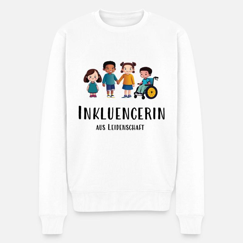 Inkluencerin - Männer Premium Bio Pullover - Weiß