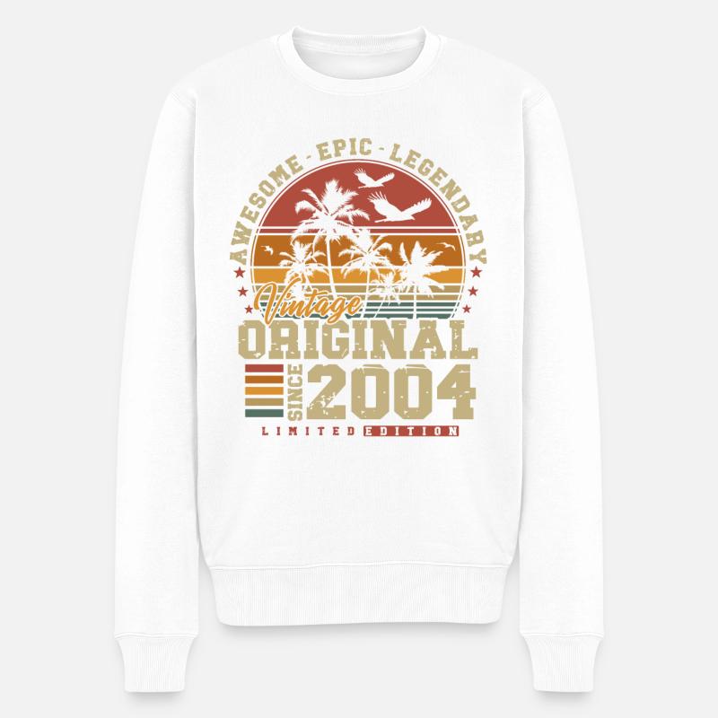 Jahrgang 2004 geboren Vintage Geburtstag Geschenk - Männer Premium Bio Pullover - Weiß