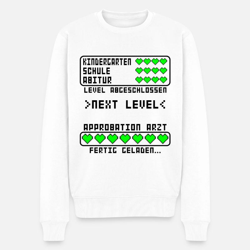 Approbation Arzt Prüfung Weiterbildung bestanden - Männer Premium Bio Pullover - Weiß