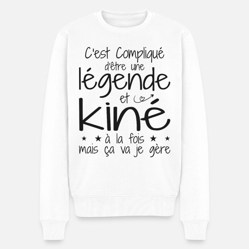 Eine Legende und Physiotherapeut - Männer Premium Bio Pullover - Weiß