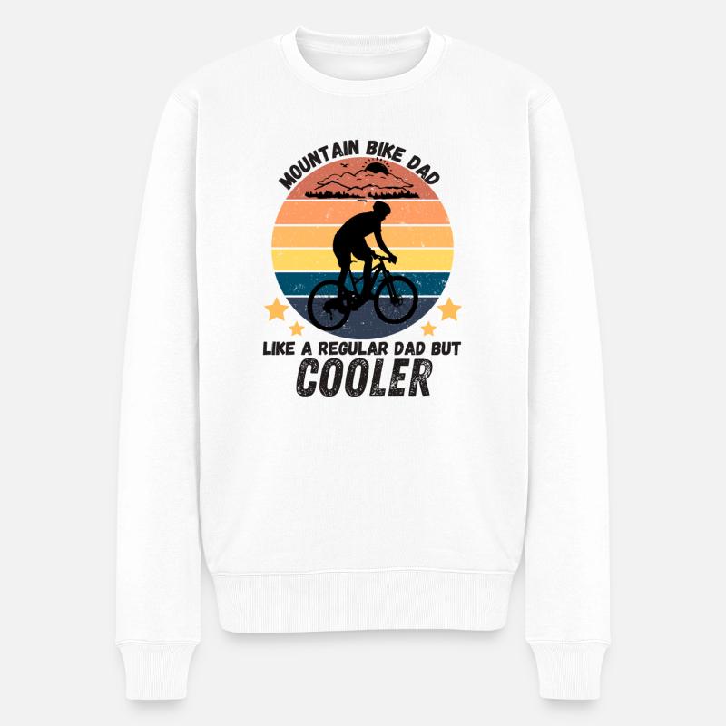 Mountainbike dad - Männer Premium Bio Pullover - Weiß