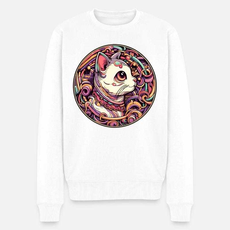 Chat mignon - Pull Premium bio Homme - blanc