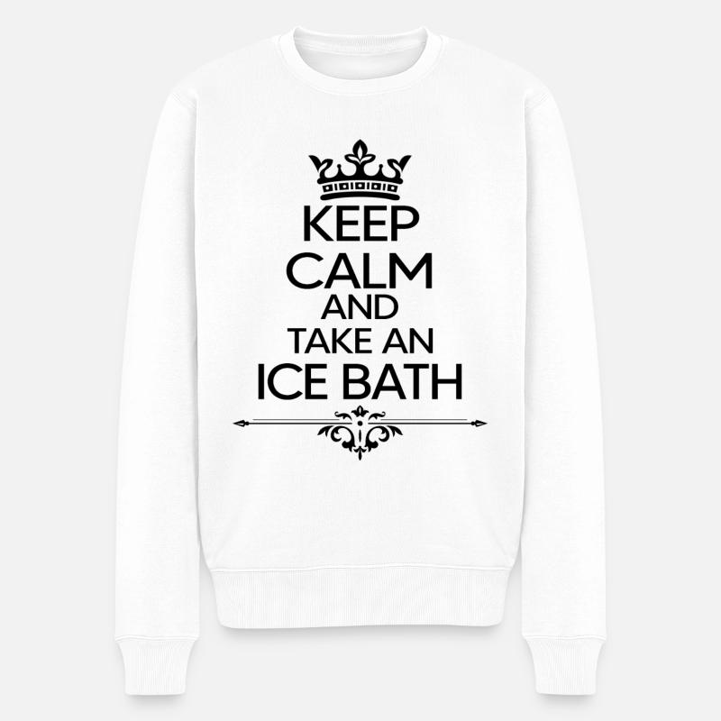 eisbader winterbader arktis taucher eisbad atmen - Männer Premium Bio Pullover - Weiß