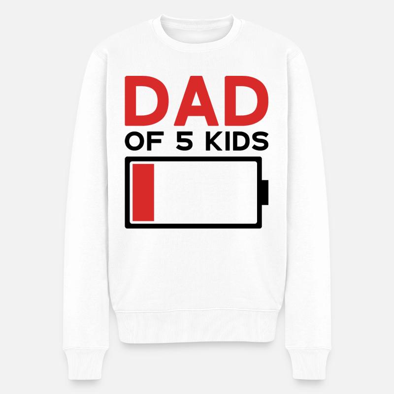 PAPA DE 5 ENFANTS - Pull Premium bio Homme - blanc