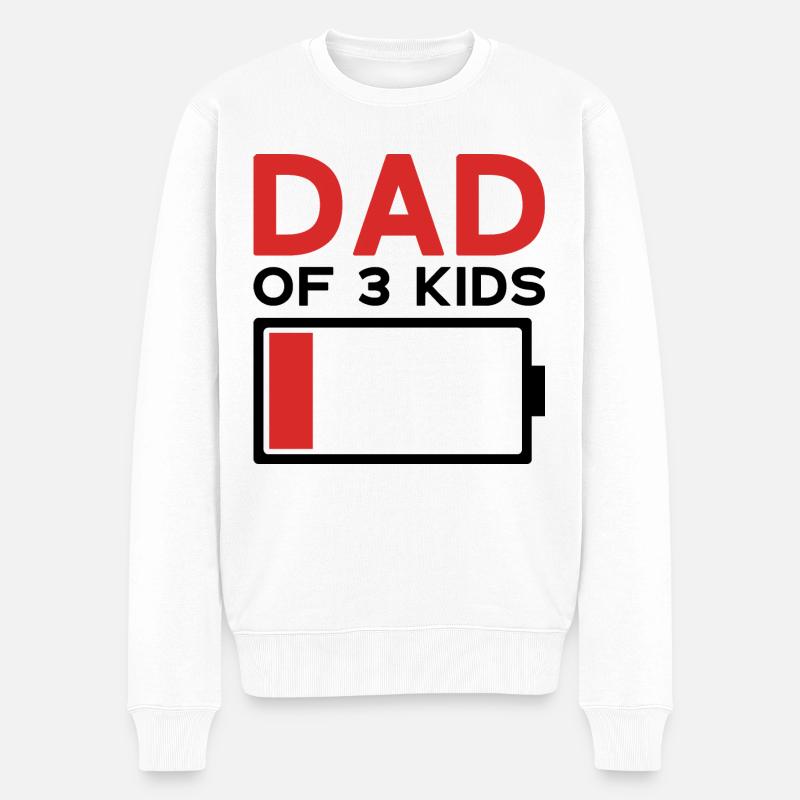PAPA DE 3 ENFANTS - Pull Premium bio Homme - blanc