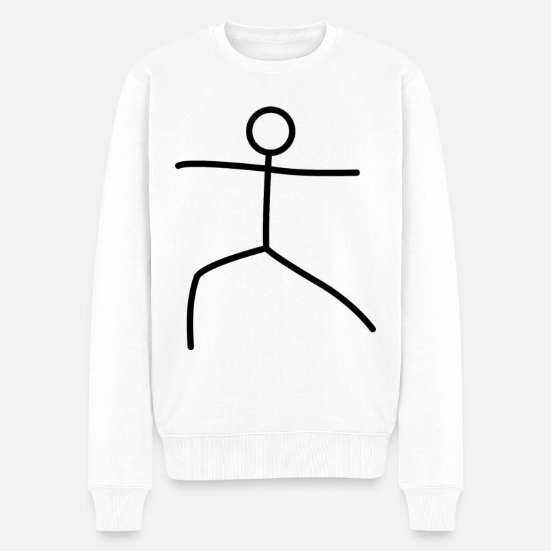 Yoga Workout - Männer Premium Bio Pullover - Weiß