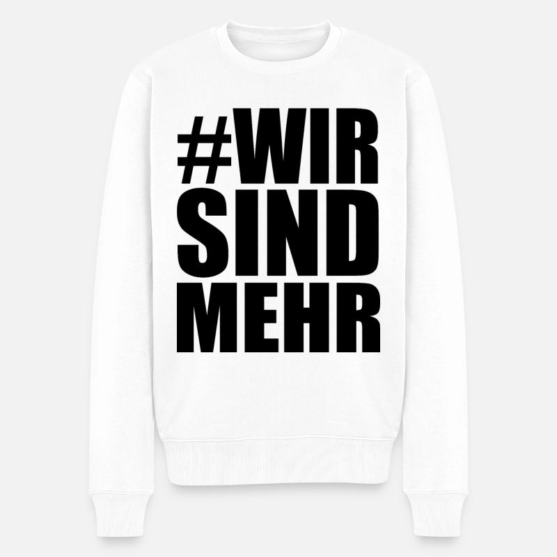 WIR SIND MEHR - Männer Premium Bio Pullover - Weiß