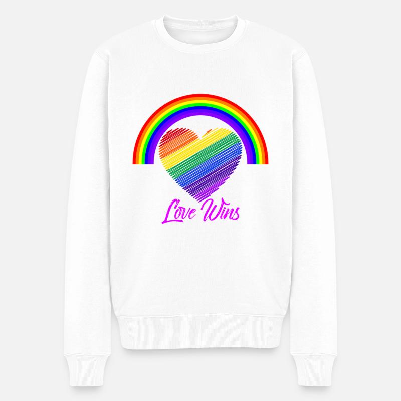 Fierté Fierté Fierté, Dessins du mois - Pull Premium bio Homme - blanc