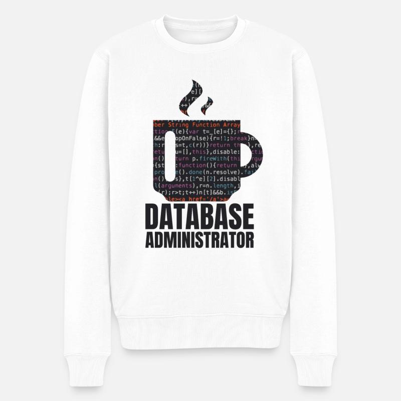 Database Data SQL Programmer Administration - Men's Premium Organic Jumper - white