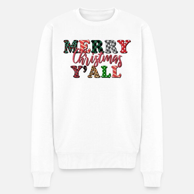 Weihnachten Frohe Weihnachten - Männer Premium Bio Pullover - Weiß