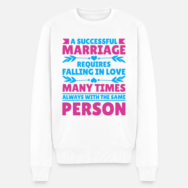 Valentins Tag Beziehung Liebes Spruch - Männer Premium Bio Pullover - Weiß