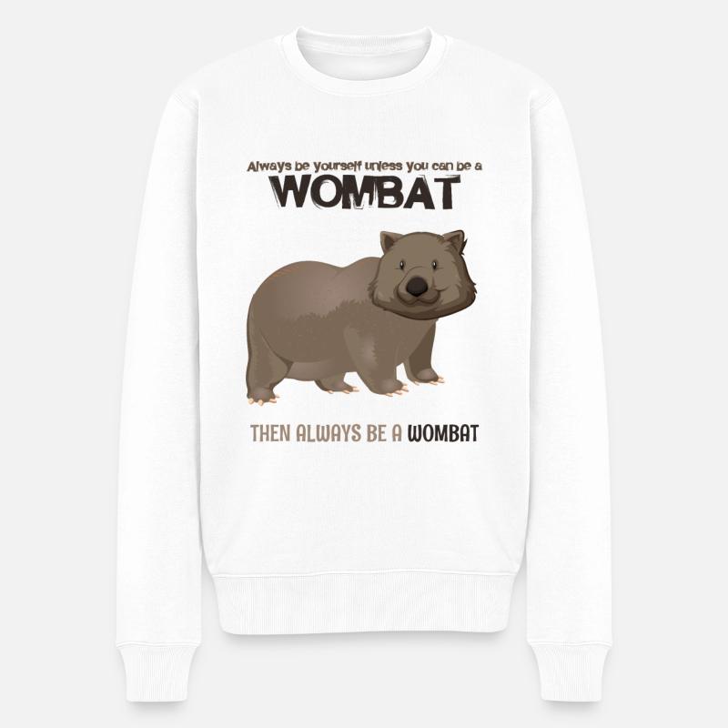 Wombat - Männer Premium Bio Pullover - Weiß