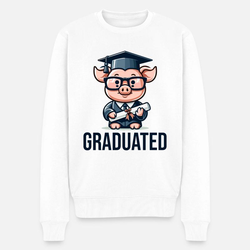Hochschulabsolvent Abschluss Absolvent - Männer Premium Bio Pullover - Weiß