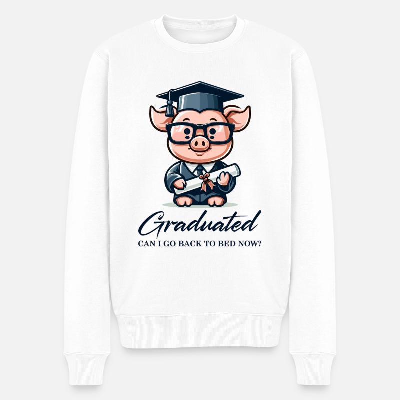 Hochschulabsolvent Abschluss Absolvent - Männer Premium Bio Pullover - Weiß