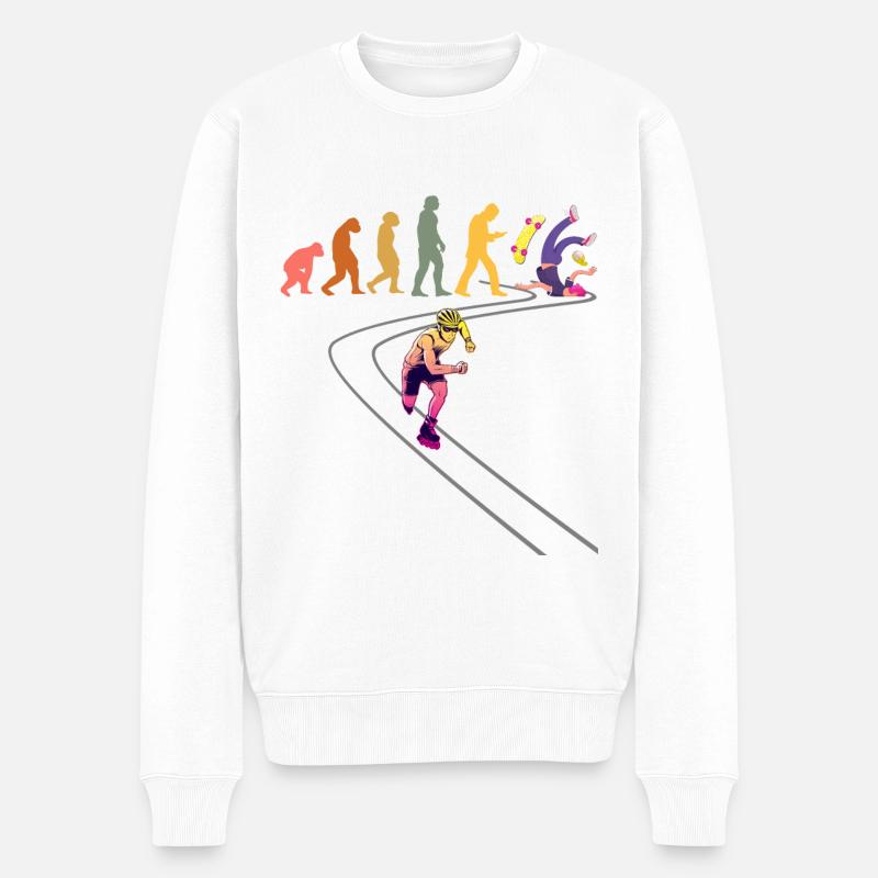 Inline-Skating Rollerskates Inline-Skater - Männer Premium Bio Pullover - Weiß