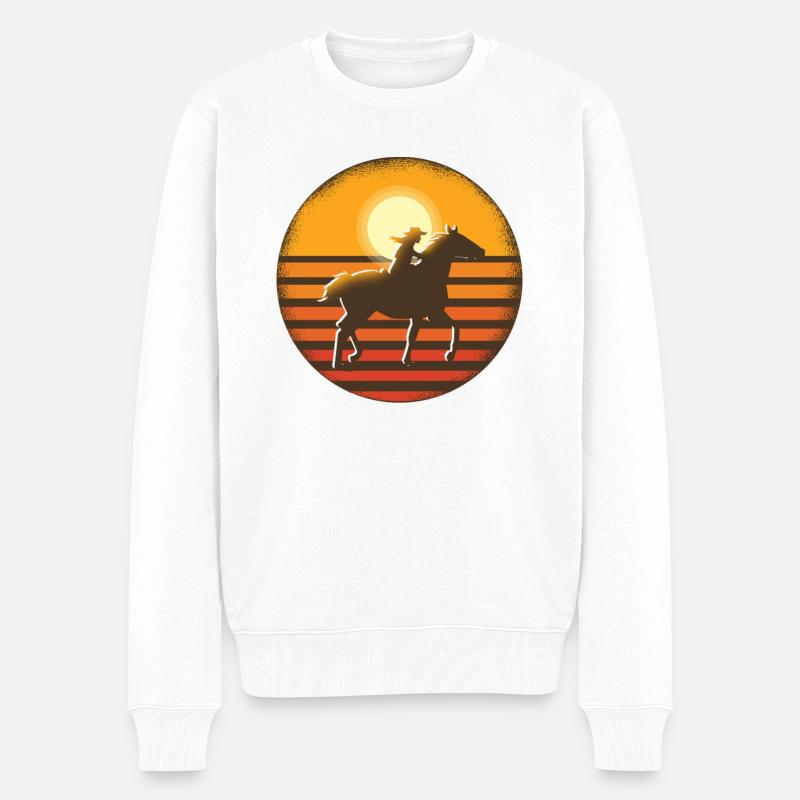 Westernreiten Frauen Pferde Mädchen Pferd Western - Männer Premium Bio Pullover - Weiß