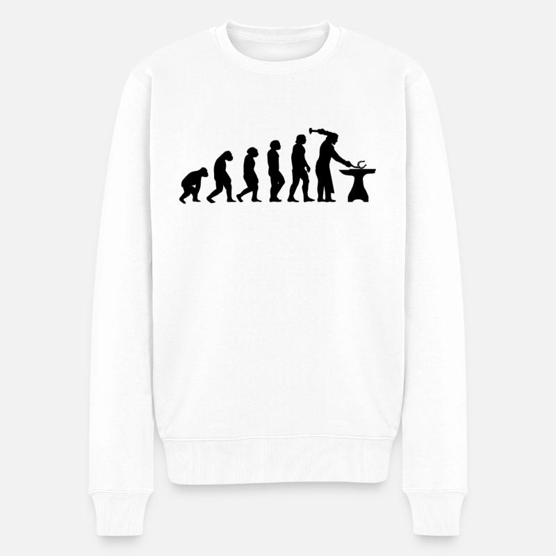 Horse Blacksmith Fer à cheval Pinces pour cavaliers - Pull Premium bio Homme - blanc