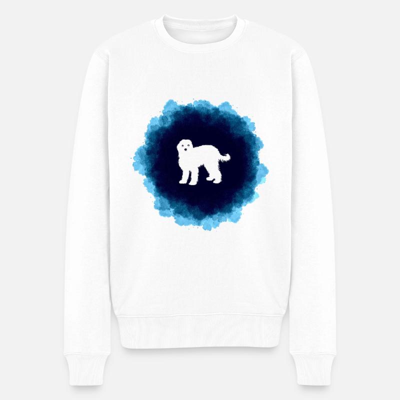 Barbet Barbet da Capo Wasserhund - Männer Premium Bio Pullover - Weiß