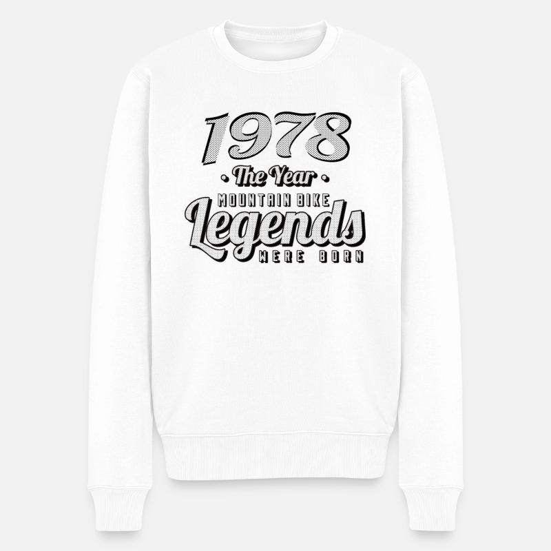MTB-Mountainbiker 1978 Jahrgang Geburtstag MTB - Männer Premium Bio Pullover - Weiß