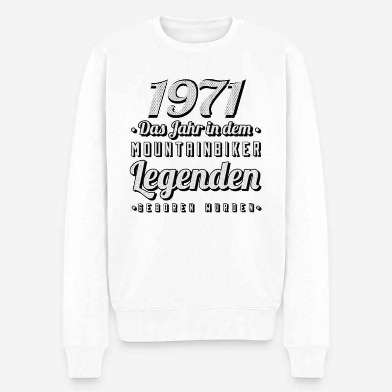 MTB-Mountainbiker 1971 Jahrgang Geburtstag MTB - Männer Premium Bio Pullover - Weiß
