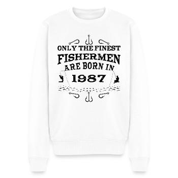 Pêcheur né en 1987 anniversaire - Pull Premium bio Homme - blanc - Devant - Thijin (182cm)