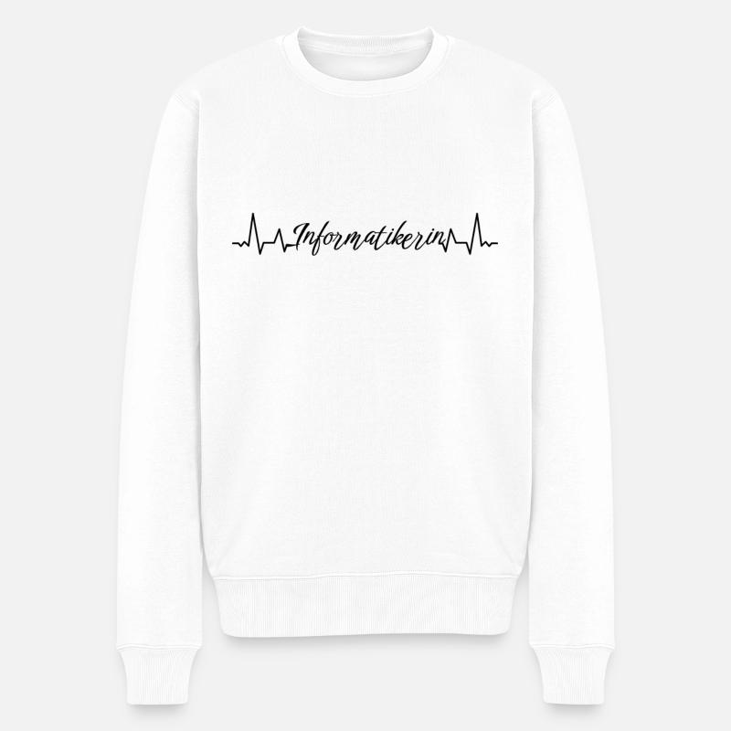 Programmierer Herzschlag Informatikerin - Männer Premium Bio Pullover - Weiß