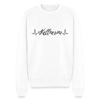 Gastronom-Wirt Herzschlag Kellnerin - Männer Premium Bio Pullover - Weiß - Vorne - Thijin (182cm)