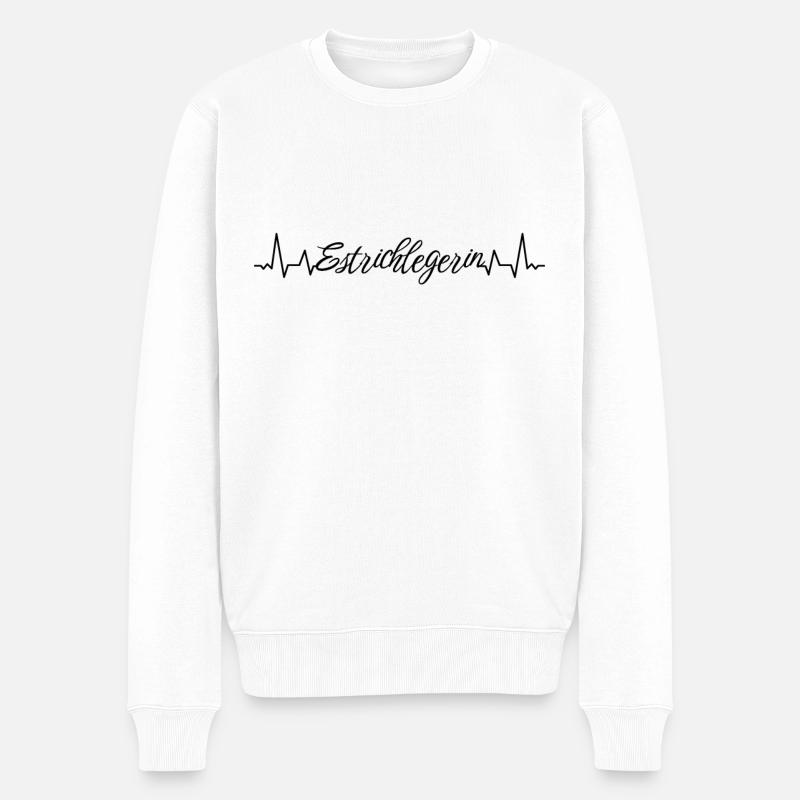 Bodenleger Herzschlag Estrichlegerin - Männer Premium Bio Pullover - Weiß