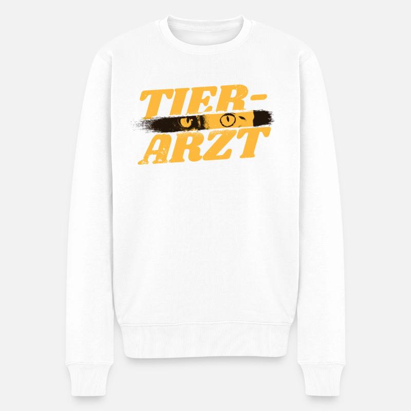 Veterinär Geburtstag Tiermediziner Studenten - Männer Premium Bio Pullover - Weiß