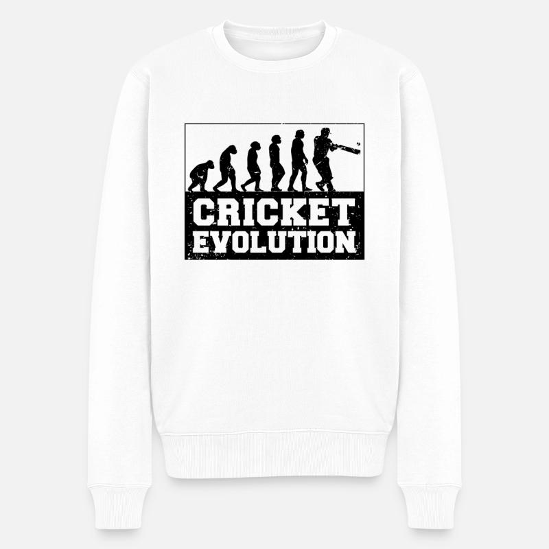 Cricketer Cricket-game Evolution - Men's Premium Organic Jumper - white
