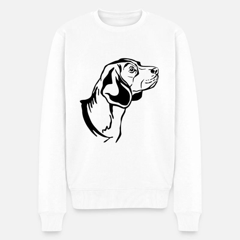Beagle - Männer Premium Bio Pullover - Weiß