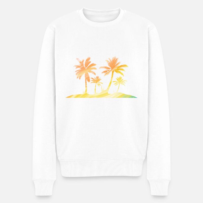 Lonely Island Rainbow coloré - Pull Premium bio Homme - blanc