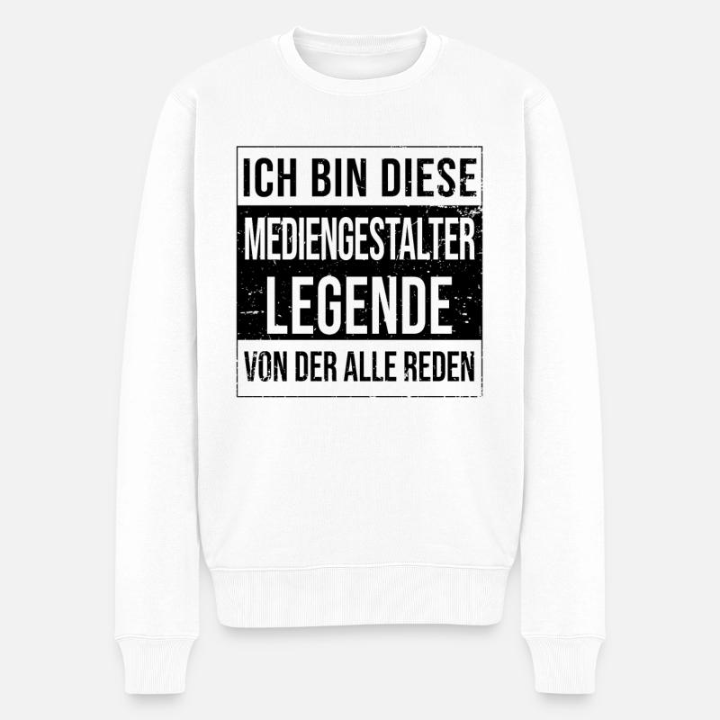 Designer Geburtstag geboren Legende - Männer Premium Bio Pullover - Weiß