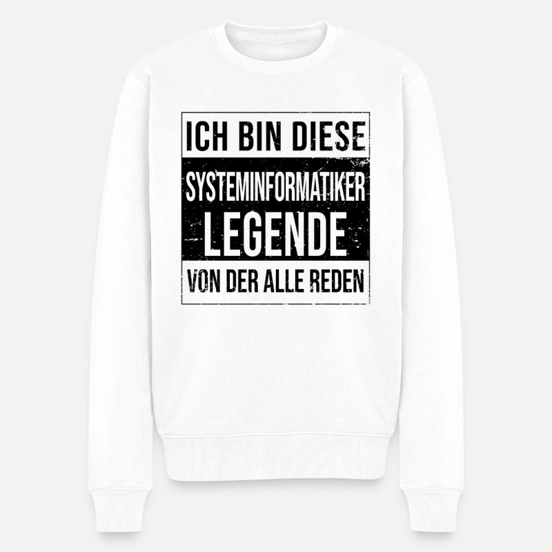Elektroniker Geburtstag geboren Legende - Männer Premium Bio Pullover - Weiß